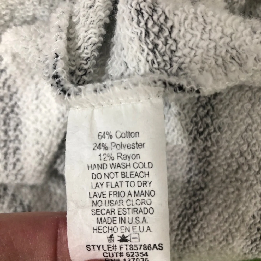 ALTAR’D State Raw Hem Striped Sweater Jacket Gray and White Size Small